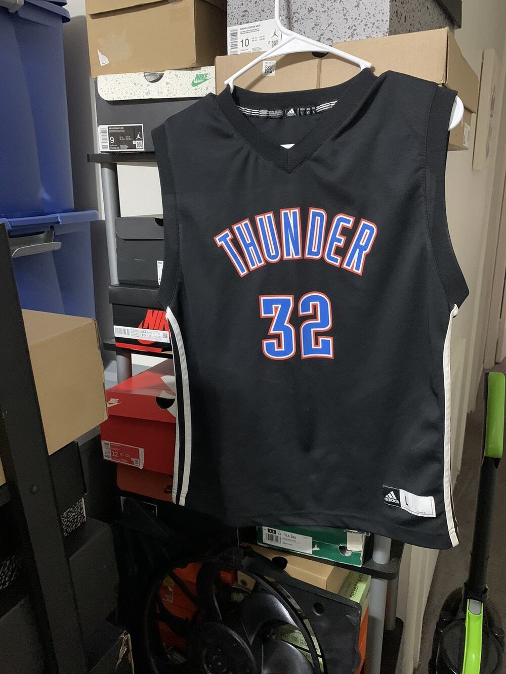 Size Youth L (14-16yo)- Adidas OKC Thunder Blue NBA Jersey Custom Tynes Name